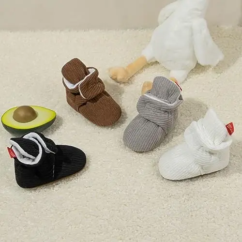 Meckior Newborn Infant Baby Girls Boys Warm Fleece Winter Booties First Walkers Slippers Shoes - 4