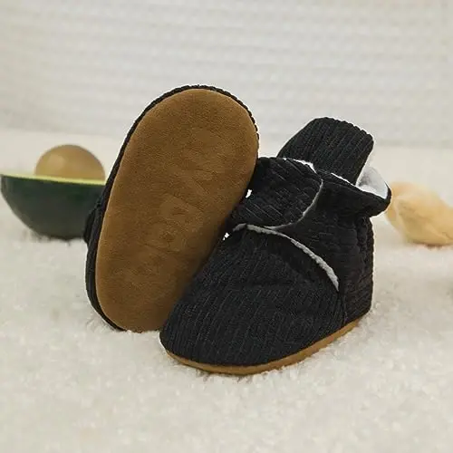 Meckior Newborn Infant Baby Girls Boys Warm Fleece Winter Booties First Walkers Slippers Shoes - 6