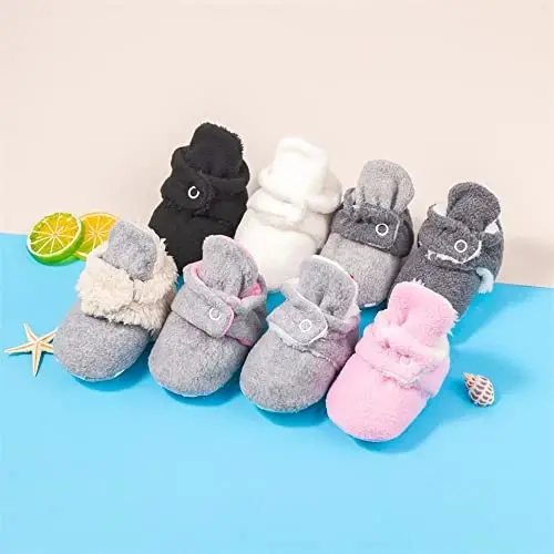 Meckior Newborn Infant Baby Girls Boys Warm Fleece Winter Booties First Walkers Slippers Shoes - 2