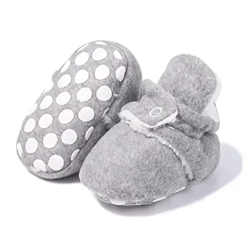 Meckior Newborn Infant Baby Girls Boys Warm Fleece Winter Booties First Walkers Slippers Shoes 