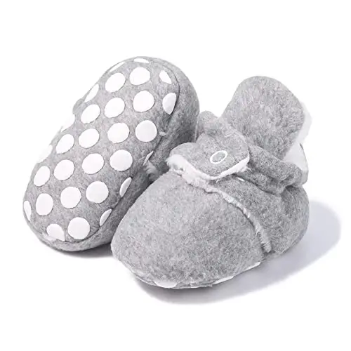 Meckior Newborn Infant Baby Girls Boys Warm Fleece Winter Booties First Walkers Slippers Shoes - 1