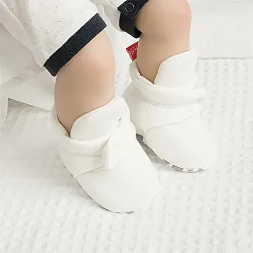 Meckior Newborn Infant Baby Girls Boys Warm Fleece Winter Booties First Walkers Slippers Shoes - 5