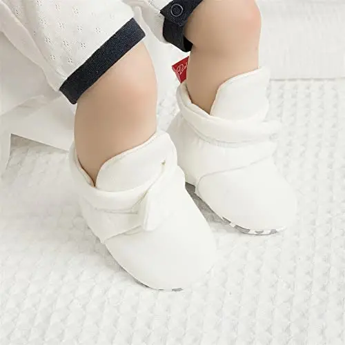 Meckior Newborn Infant Baby Girls Boys Warm Fleece Winter Booties First Walkers Slippers Shoes - 5