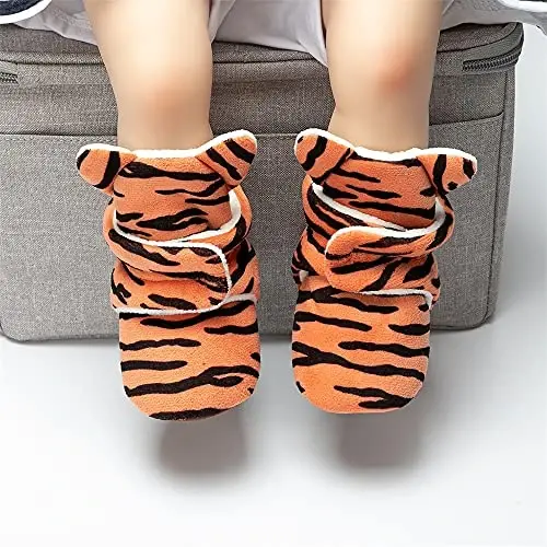 Meckior Newborn Infant Baby Girls Boys Warm Fleece Winter Booties First Walkers Slippers Shoes - 4