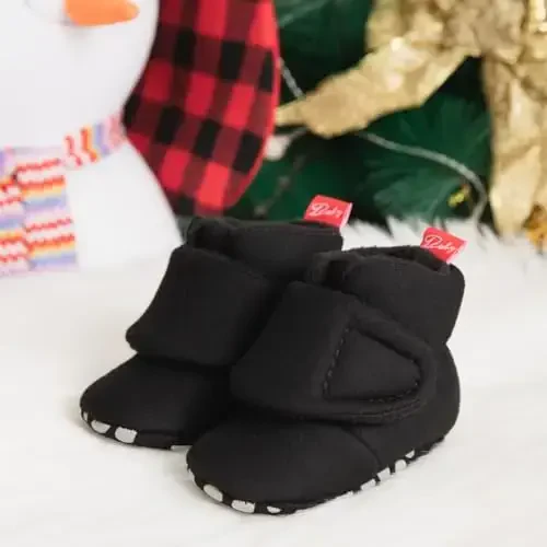 Meckior Newborn Infant Baby Girls Boys Warm Fleece Winter Booties First Walkers Slippers Shoes - 6