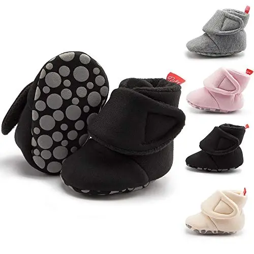 Meckior Newborn Infant Baby Girls Boys Warm Fleece Winter Booties First Walkers Slippers Shoes - 3
