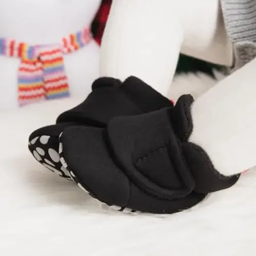 Meckior Newborn Infant Baby Girls Boys Warm Fleece Winter Booties First Walkers Slippers Shoes - 4