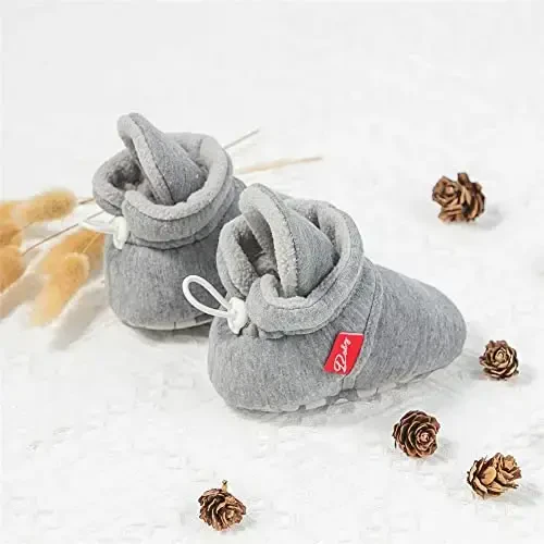 Meckior Newborn Infant Baby Girls Boys Warm Fleece Winter Booties First Walkers Slippers Shoes - 5