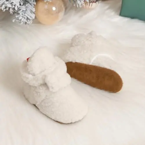 Meckior Newborn Infant Baby Girls Boys Warm Fleece Winter Booties First Walkers Slippers Shoes - 5