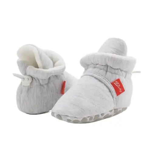 Meckior Newborn Infant Baby Girls Boys Warm Fleece Winter Booties First Walkers Slippers Shoes - 3