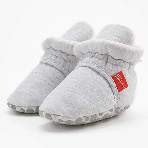 Meckior Newborn Infant Baby Girls Boys Warm Fleece Winter Booties First Walkers Slippers Shoes - 6