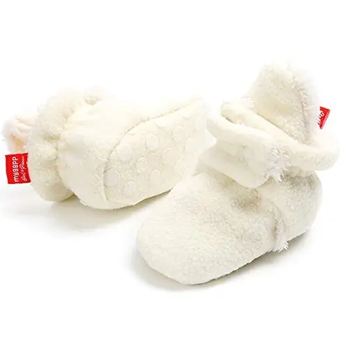 Meckior Newborn Infant Baby Girls Boys Warm Fleece Winter Booties First Walkers Slippers Shoes - 3
