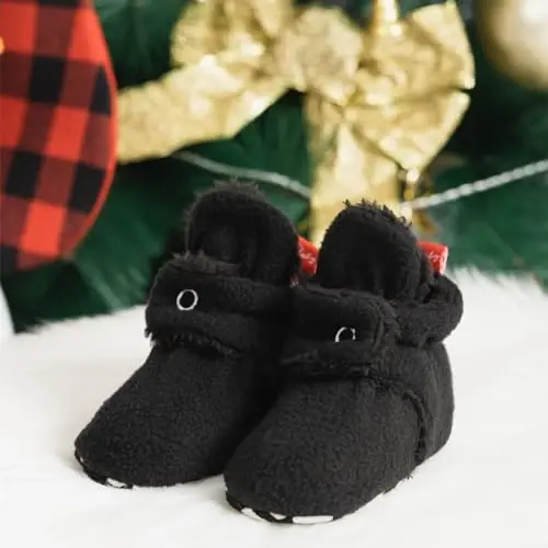 Meckior Newborn Infant Baby Girls Boys Warm Fleece Winter Booties First Walkers Slippers Shoes - 6