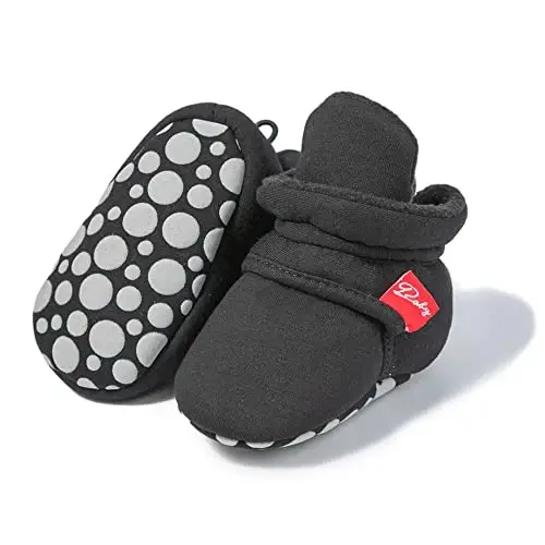 Meckior Newborn Infant Baby Girls Boys Warm Fleece Winter Booties First Walkers Slippers Shoes - 1
