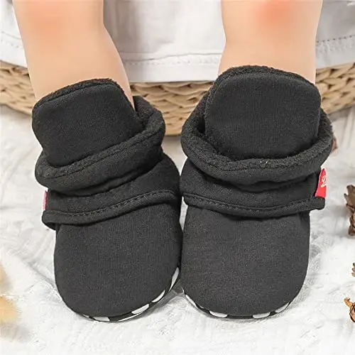 Meckior Newborn Infant Baby Girls Boys Warm Fleece Winter Booties First Walkers Slippers Shoes - 3