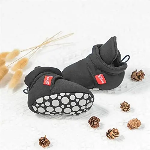 Meckior Newborn Infant Baby Girls Boys Warm Fleece Winter Booties First Walkers Slippers Shoes - 4