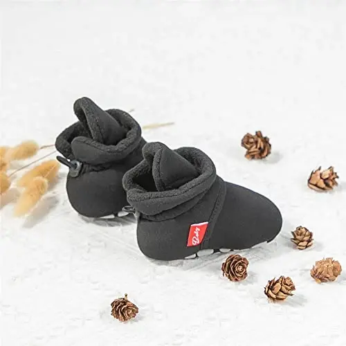 Meckior Newborn Infant Baby Girls Boys Warm Fleece Winter Booties First Walkers Slippers Shoes - 5