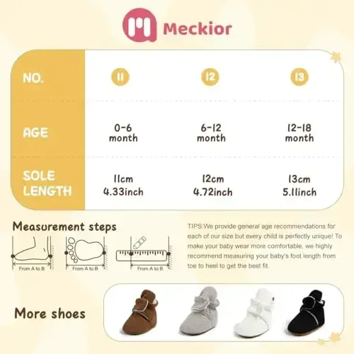 Meckior Newborn Infant Baby Girls Boys Warm Fleece Winter Booties First Walkers Slippers Shoes - 2