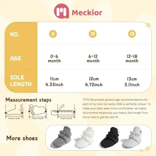 Meckior Newborn Infant Baby Girls Boys Warm Fleece Winter Booties First Walkers Slippers Shoes - 2
