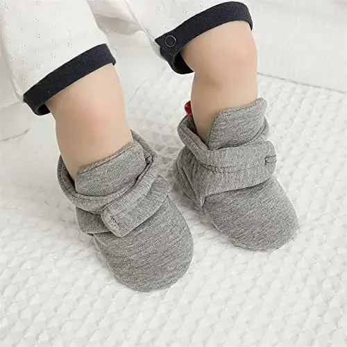 Meckior Newborn Infant Baby Girls Boys Warm Fleece Winter Booties First Walkers Slippers Shoes - 5