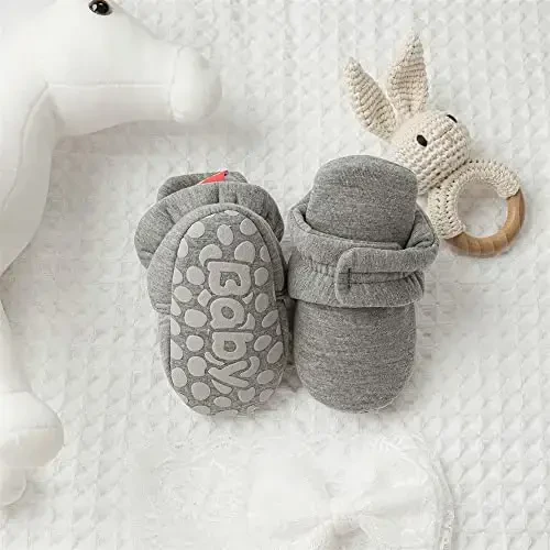Meckior Newborn Infant Baby Girls Boys Warm Fleece Winter Booties First Walkers Slippers Shoes - 6