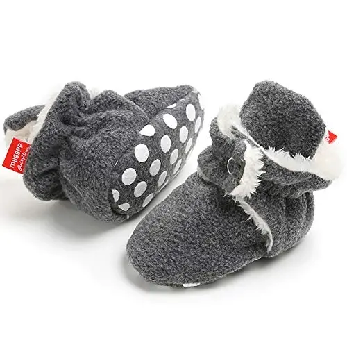 Meckior Newborn Infant Baby Girls Boys Warm Fleece Winter Booties First Walkers Slippers Shoes - 3