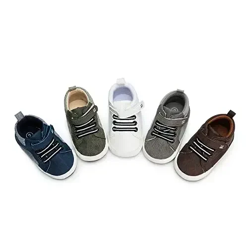 Meckior Toddler Baby Boys Girls High Tops Ankle Sneakers Soft Anti-Slip Sole PU Leather Moccasins Infant Newborn Prewalker First Walking Crib Shoes - MECKIOR (1)