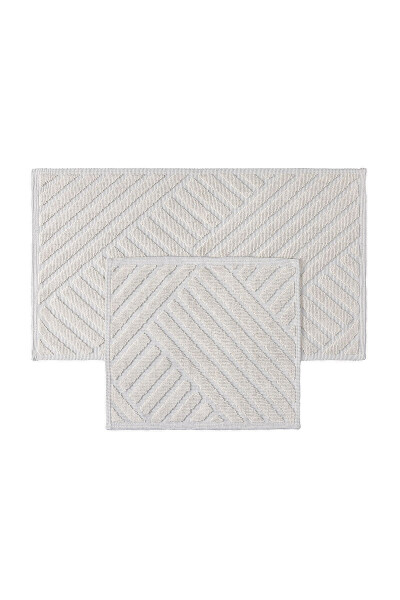 Medea Cream 2 Piece Cotton Bath Mat Set 60x100 60x50 8594 - 4