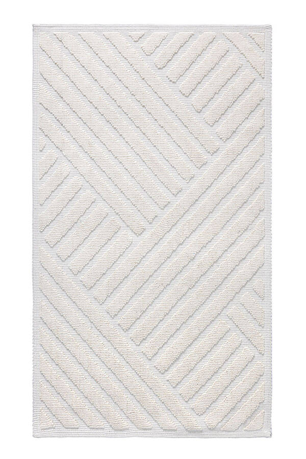 Medea Cream 2 Piece Cotton Bath Mat Set 60x100 60x50 8594 - 2