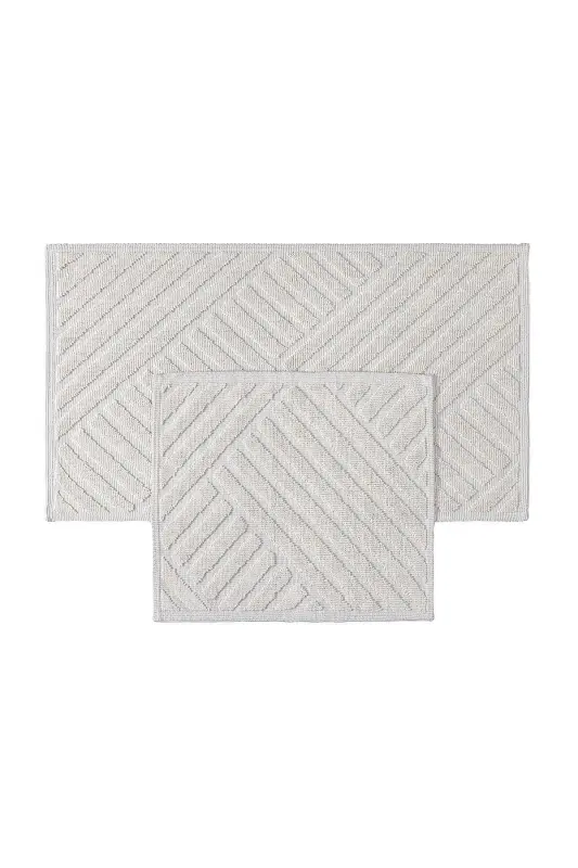 Medea Cream 2 Piece Cotton Bath Mat Set 60x100 60x50 8594 - 8