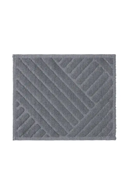 Medea Grey 2 Piece Cotton Bath Mat Set 60x100 60x50 8593 - 4
