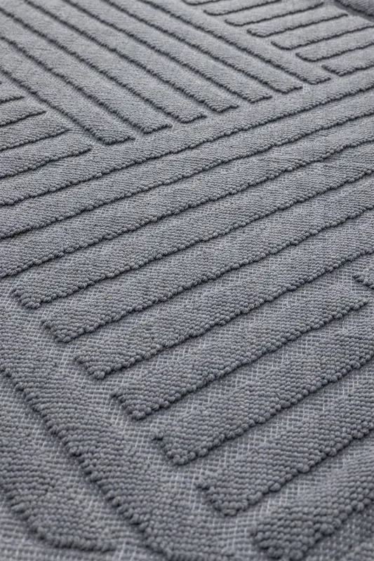 Medea Grey 2 Piece Cotton Bath Mat Set 60x100 60x50 8593 - 6