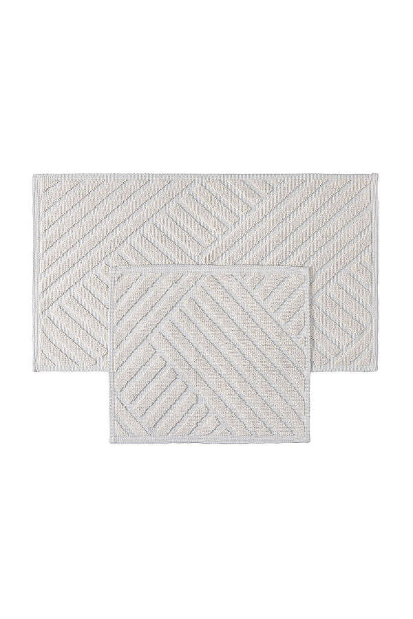 Medea Krem 2 dona Paxta Vanna Xonasi Gilam To'plami 60x100 60x50 8594 - 12