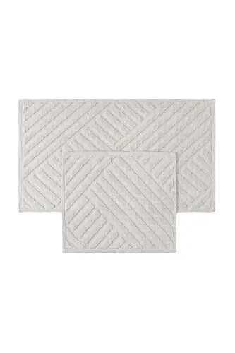 Medea Krem 2 dona Paxta Vanna Xonasi Gilam To'plami 60x100 60x50 8594 - 8