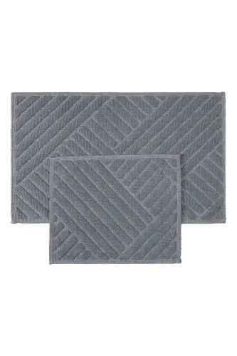 Medea Kulrang 2 dona Paxta Vanna Xonasi Gilam To'plami 60x100 60x50 8593 - 5