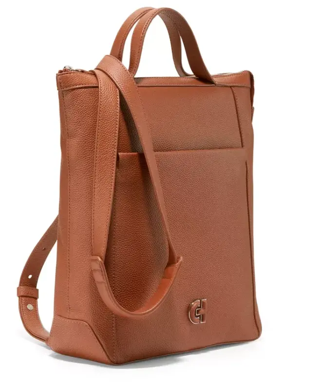 Medium Grand Ambition Convertible Leather Backpack-British Tan - 3