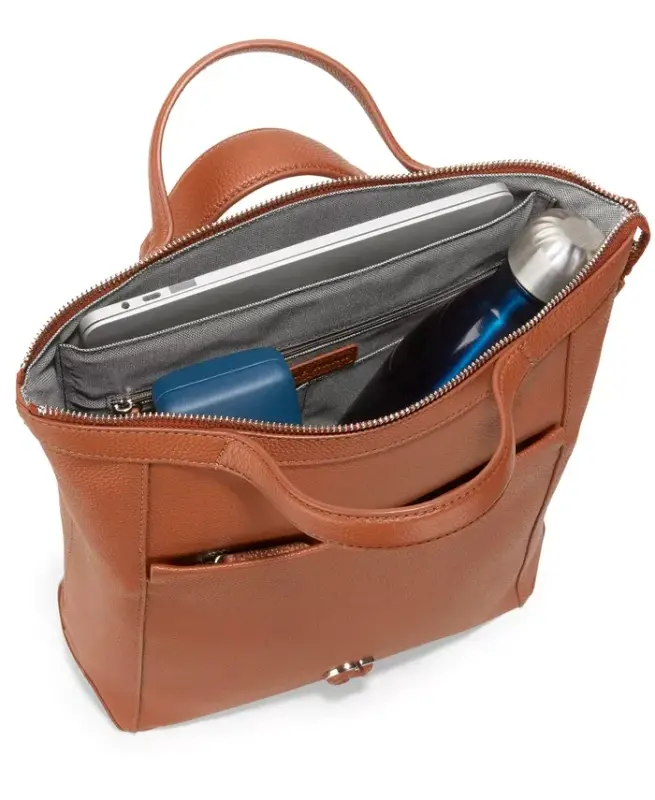 Medium Grand Ambition Convertible Leather Backpack-British Tan - 4