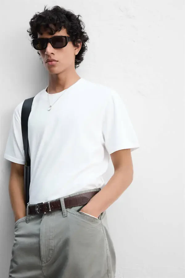 MEDIUM WEIGHT SLIM FIT T-SHIRT-White - 5