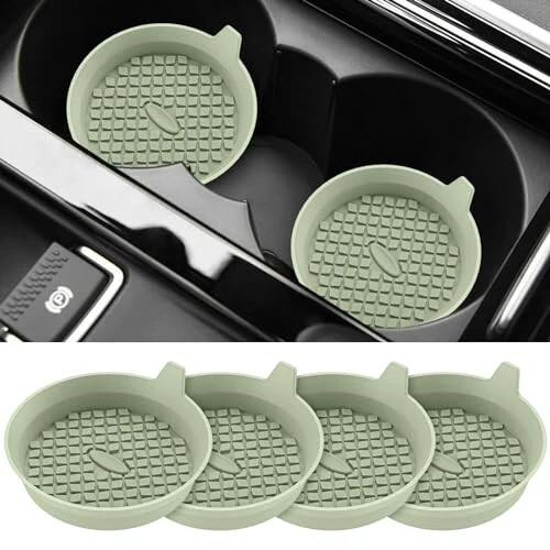 ME.FAN Car Cup Holder Coasters [4 Pack] Silicone Cups Mats, Automotive Universal Non-Slip Recessed Interior Accessories Desert Sage 