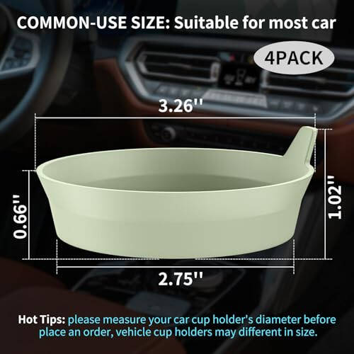 ME.FAN Car Cup Holder Coasters [4 Pack] Silicone Cups Mats, Automotive Universal Non-Slip Recessed Interior Accessories Desert Sage - 2
