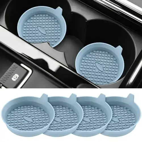 ME.FAN Car Cup Holder Coasters [4 Pack] Silicone Cups Mats, Automotive Universal Non-Slip Recessed Interior Accessories Ether 