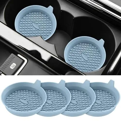 ME.FAN Car Cup Holder Coasters [4 Pack] Silicone Cups Mats, Automotive Universal Non-Slip Recessed Interior Accessories Ether - 1