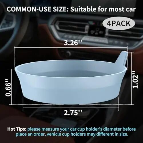 ME.FAN Car Cup Holder Coasters [4 Pack] Silicone Cups Mats, Automotive Universal Non-Slip Recessed Interior Accessories Ether - ME.FAN (1)
