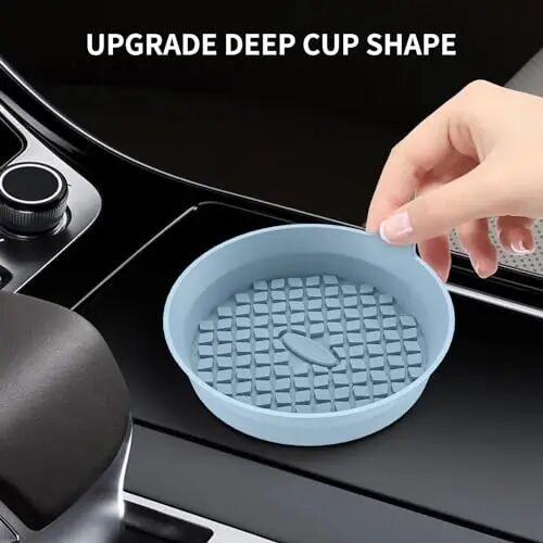 ME.FAN Car Cup Holder Coasters [4 Pack] Silicone Cups Mats, Automotive Universal Non-Slip Recessed Interior Accessories Ether - 4