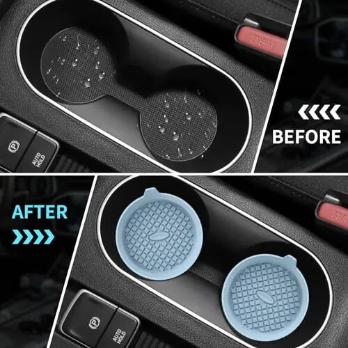 ME.FAN Car Cup Holder Coasters [4 Pack] Silicone Cups Mats, Automotive Universal Non-Slip Recessed Interior Accessories Ether - 5