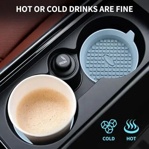 ME.FAN Car Cup Holder Coasters [4 Pack] Silicone Cups Mats, Automotive Universal Non-Slip Recessed Interior Accessories Ether - 6