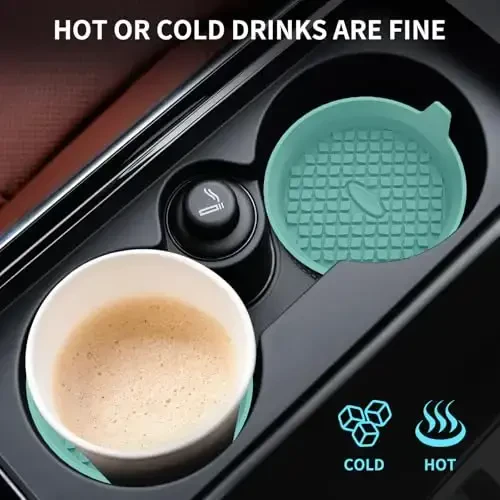 ME.FAN Car Cup Holder Coasters [4 Pack] Silicone Cups Mats, Automotive Universal Non-Slip Recessed Interior Accessories Teal Blue - 6