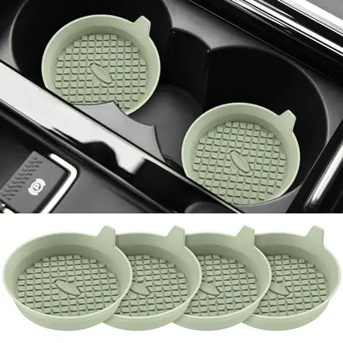 ME.FAN Coasters [4 Pack] Silicone Recessed Interior Accessories - Universal Non-Slip Holder Insert Coasters Desert Sage 