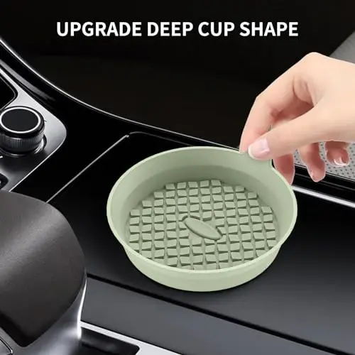 ME.FAN Coasters [4 Pack] Silicone Recessed Interior Accessories - Universal Non-Slip Holder Insert Coasters Desert Sage - 4