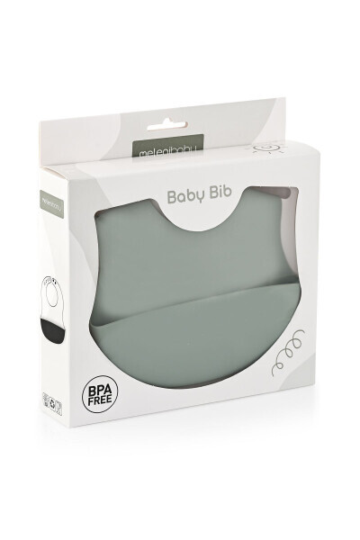 Mega Boy Silicone Baby Bib - Double Lock Adjustable Baby Feeding Bib - Green - 7